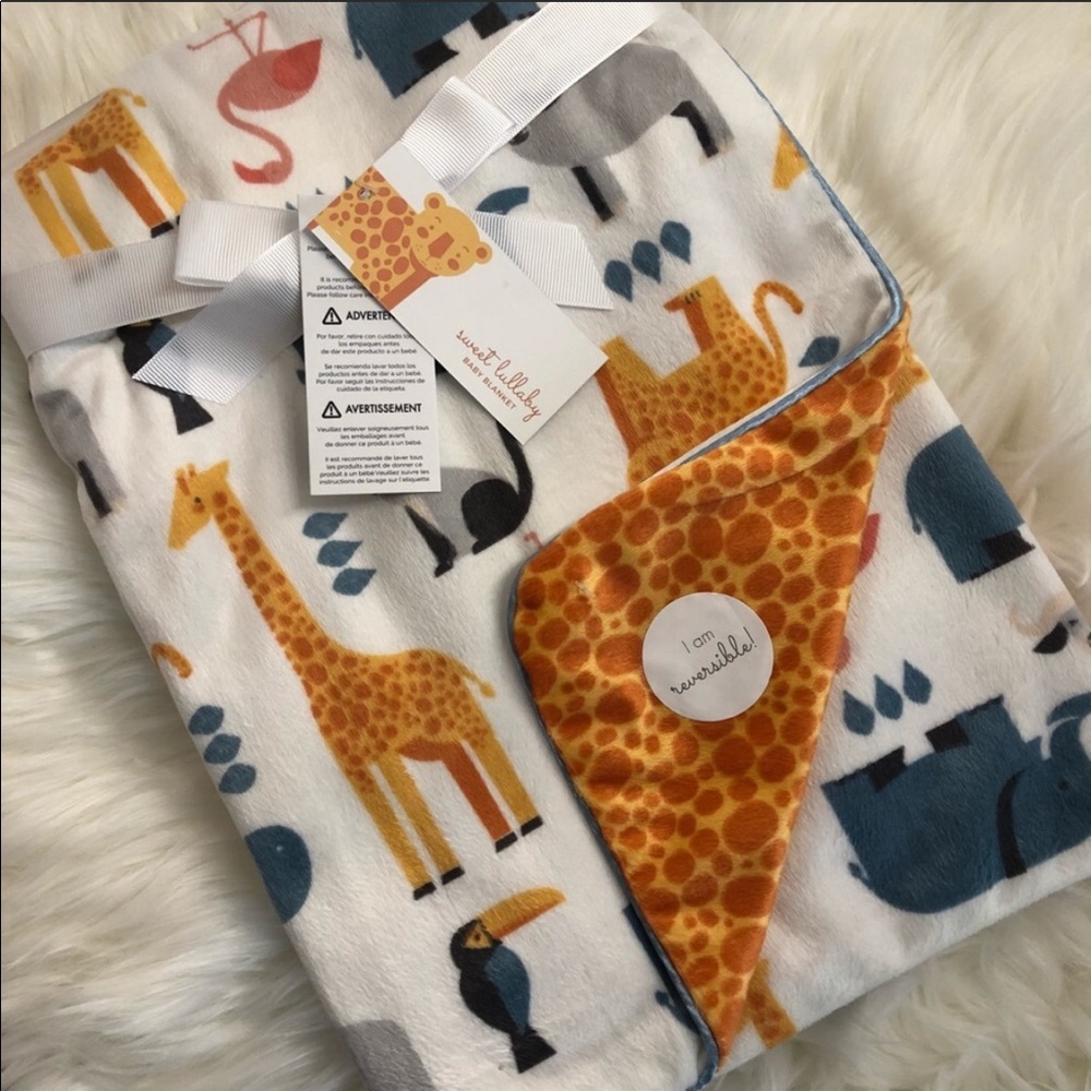 Gender Neutral Super Soft Baby Blanket -reversible